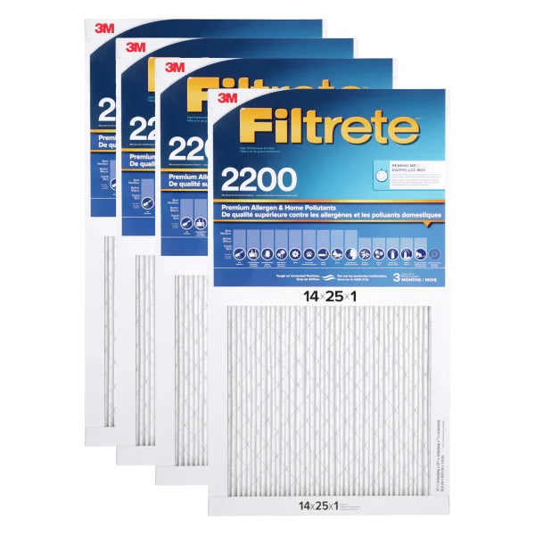 Filtrete MPR 2200 1-in Premium Furnace Filters, 4-pack