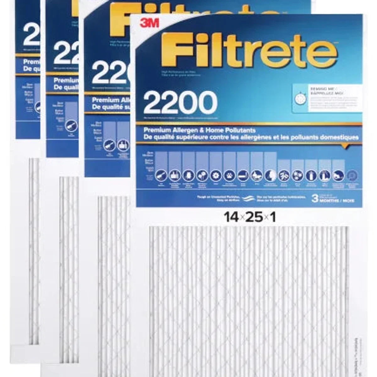Filtrete MPR 2200 1-in Premium Furnace Filters, 4-pack