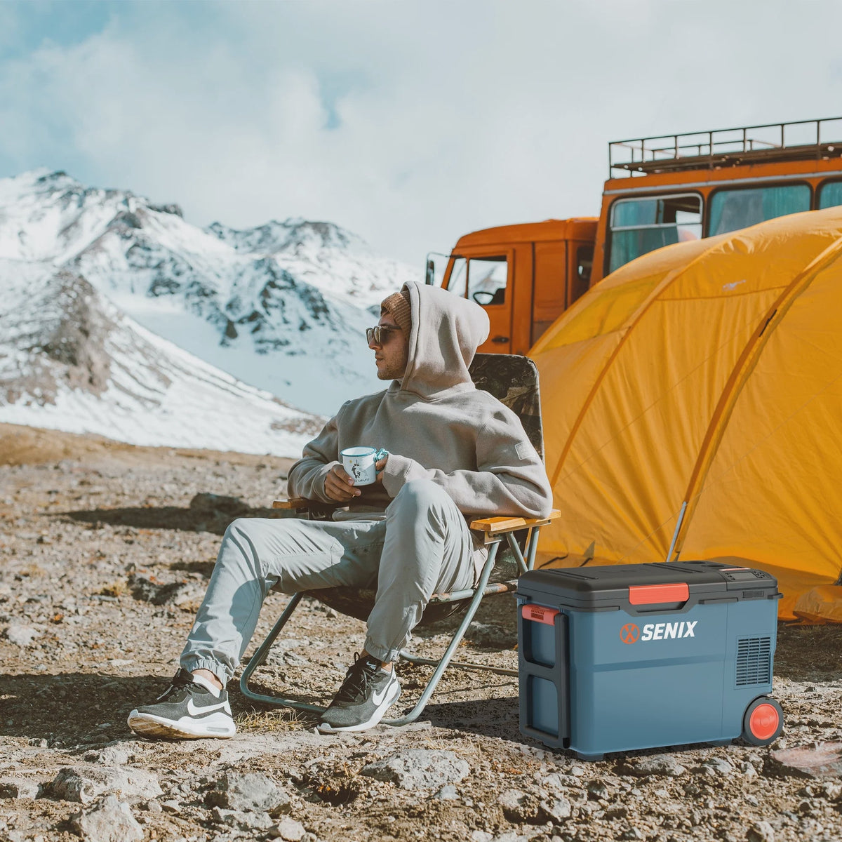 SENIX 26.4 Quart Portable Cooler/Warmer with Dual Mode Temperature Control, USB Ports, and Hybrid Power Options, Mini Fridge for Camping,...