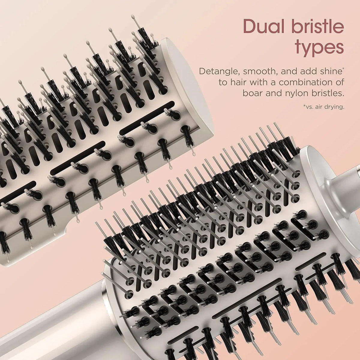 Powerful hair dryer and multi-functional styling tool, featuring automatic hair curler, paddle brush, oval brush, concentrator accessory and stones.