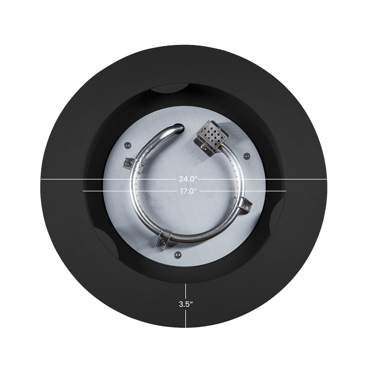 Aegean Steel Propane Fire Pit Hidden Tank in Black, 24-in