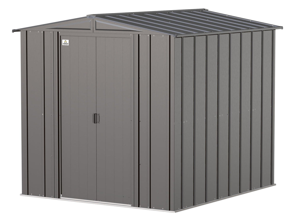 Classic Galvanized Steel Storage Shed, Charcoal, 6-ft x 7-ft