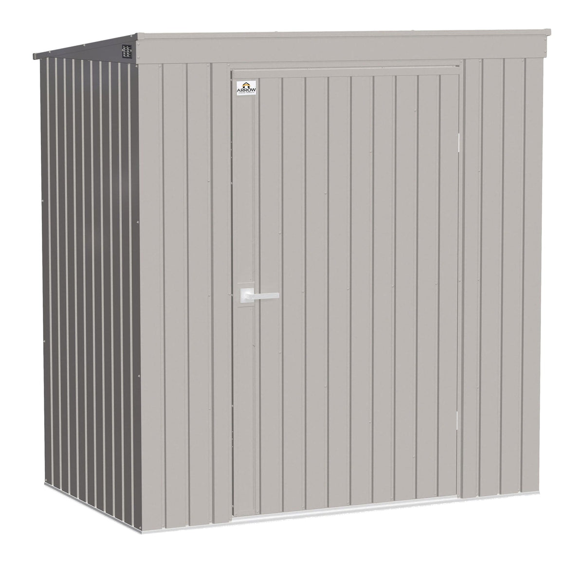 Elite Steel Storage Shed with Pent Roof, Cool Grey, 6-ft x 4-ft