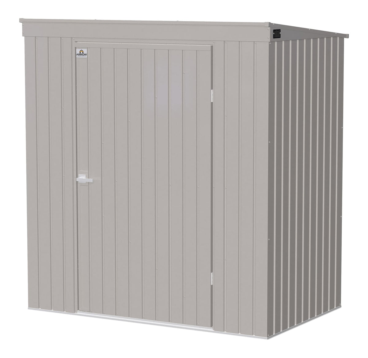 Elite Steel Storage Shed with Pent Roof, Cool Grey, 6-ft x 4-ft