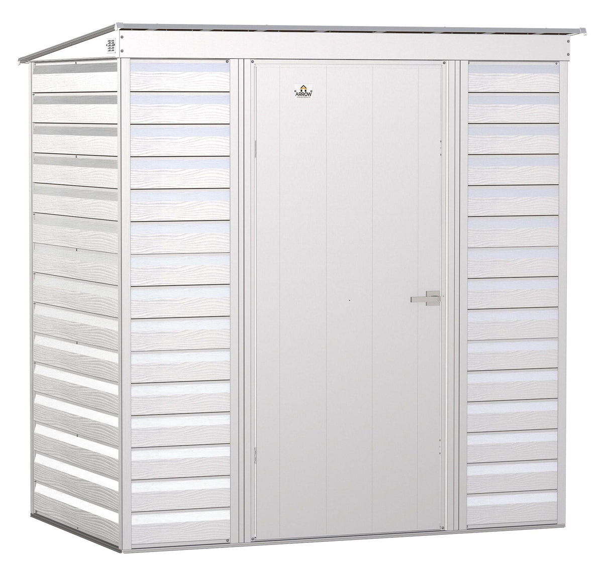 Select Galvanized Steel Storage Shed, Flute Grey, 6-ft x 4-ft