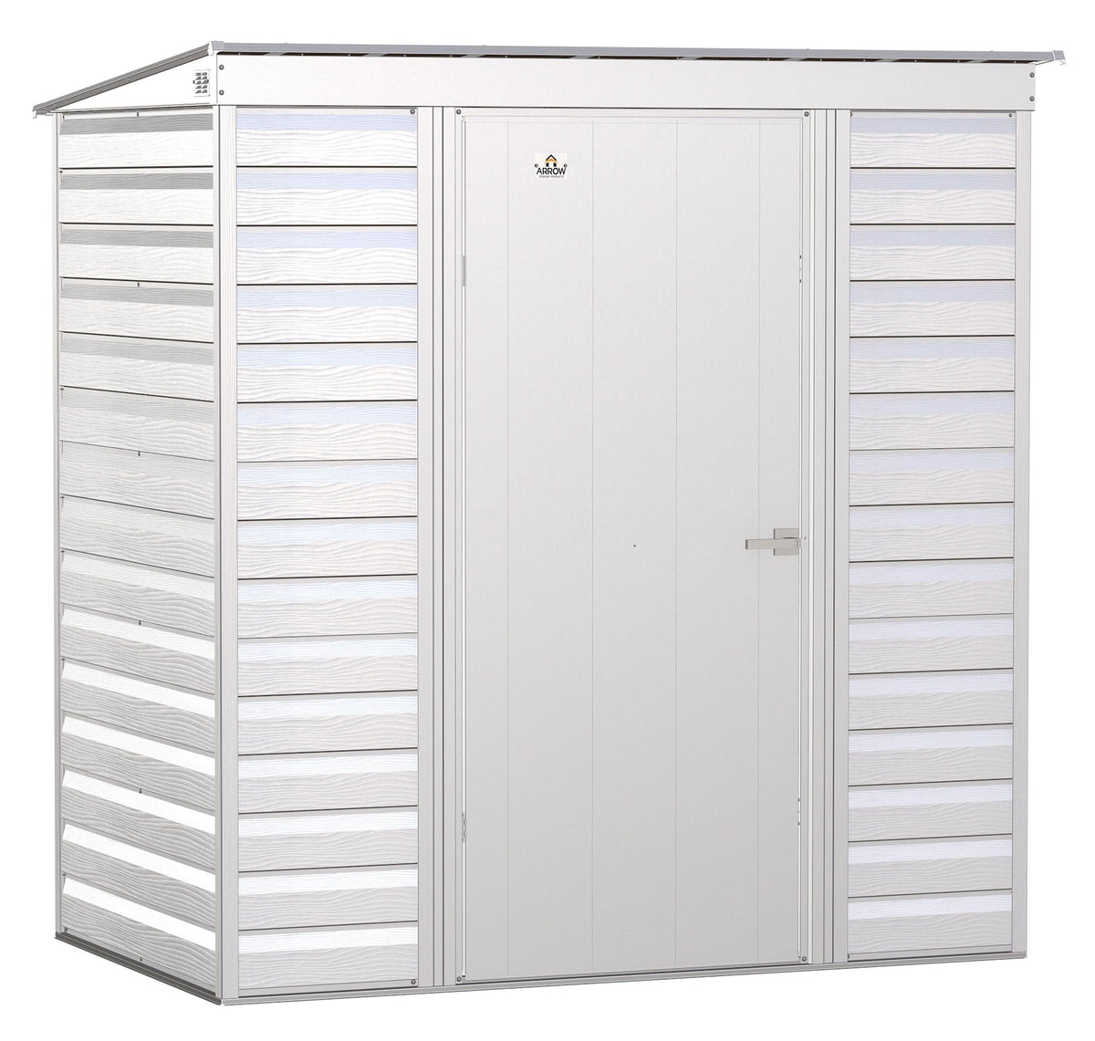 Select Galvanized Steel Storage Shed, Flute Grey, 6-ft x 4-ft