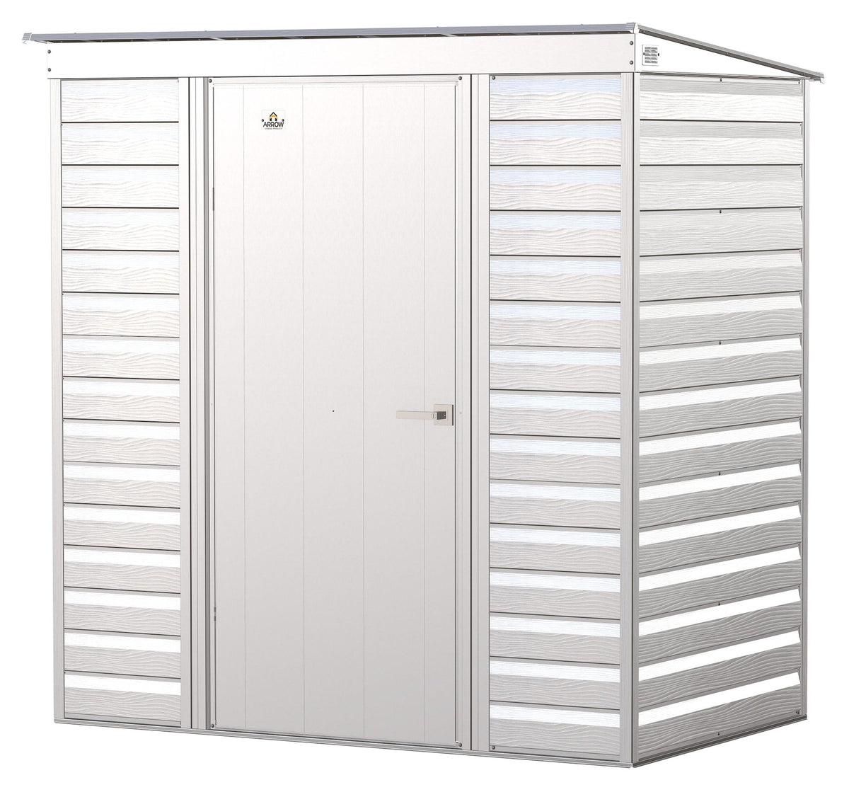 Select Galvanized Steel Storage Shed, Flute Grey, 6-ft x 4-ft