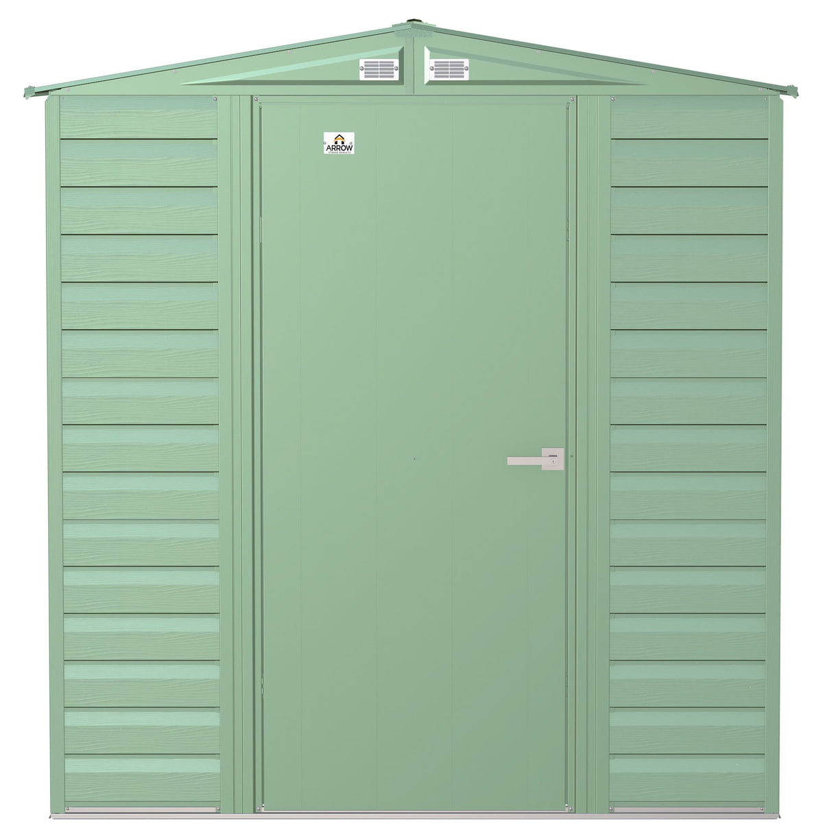 Select Galvanized Steel Storage Shed, Sage Green, 6-ft x 7-ft