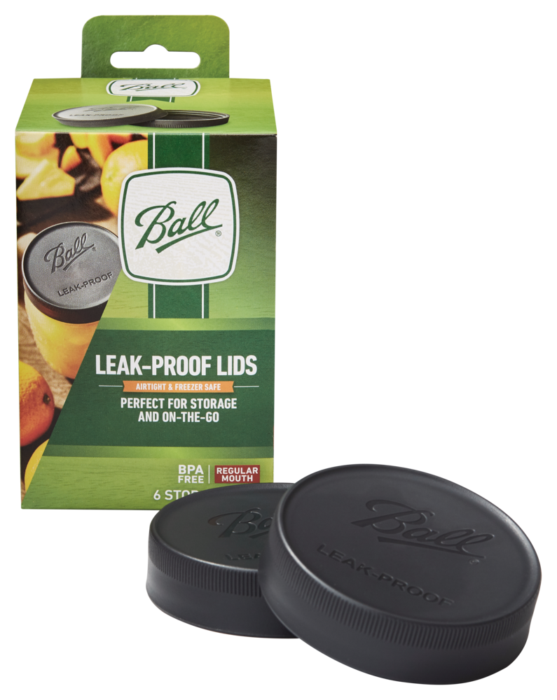 Regular Mouth Plastic Leakproof Storage Lids for Mason Jars, 6-pk