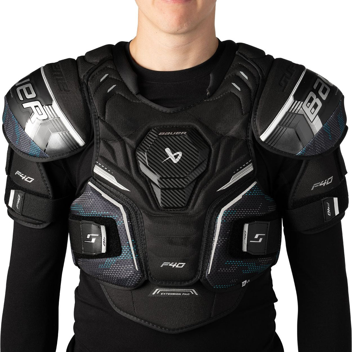 Supreme F40 Hockey Shoulder Pads, Junior, Black, Assorted Sizes