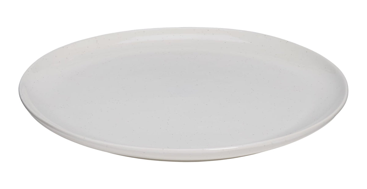 Bettina Glossy Stoneware Dinner Plate, 1-pc, White Speckle