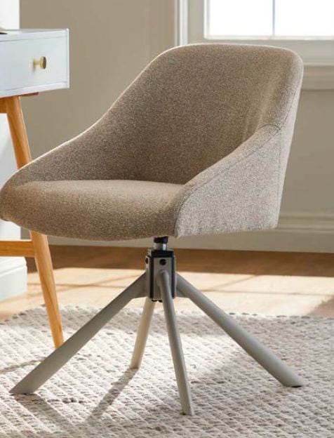 Chester Swivel Office Chair, Greige