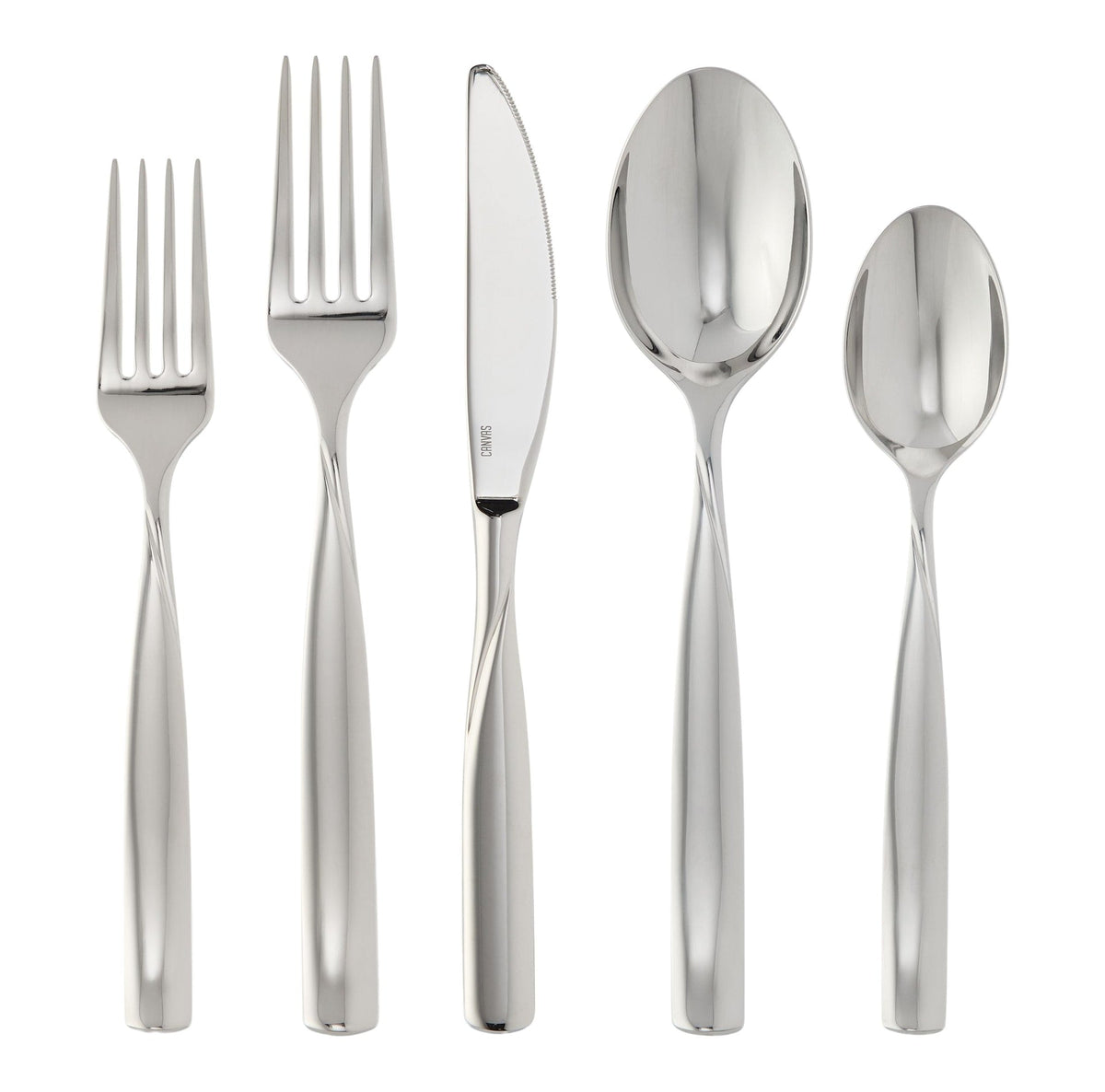 Enfield Twist Flatware Set, Stainless Steel, Serves 4, 20-pc