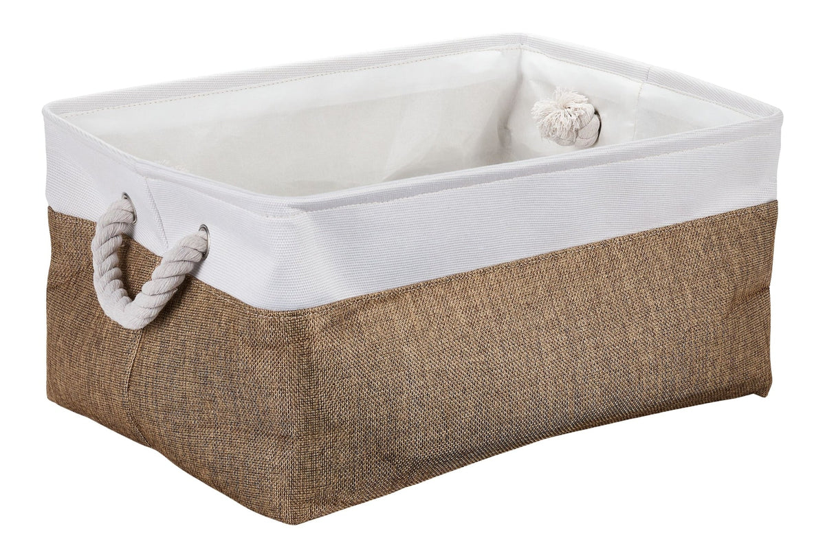 Olivia Two-Toned Fabric Square Storage Basket