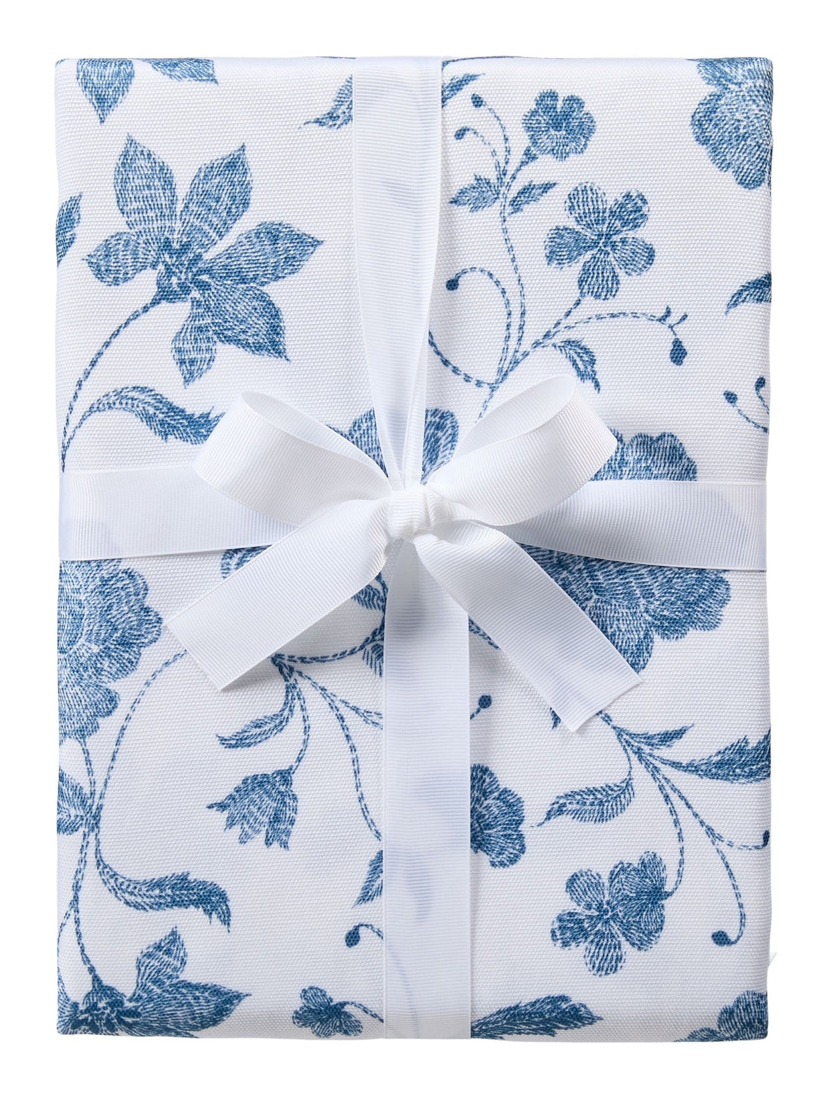 Spill Resistant Floral Print Table Cloth, Blue/White, 60-in x 104-in
