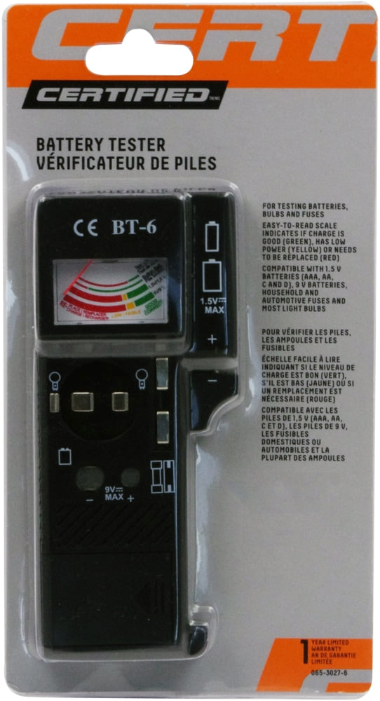 Universal Battery Tester / Checker, AAA, AA, C, D, 9V