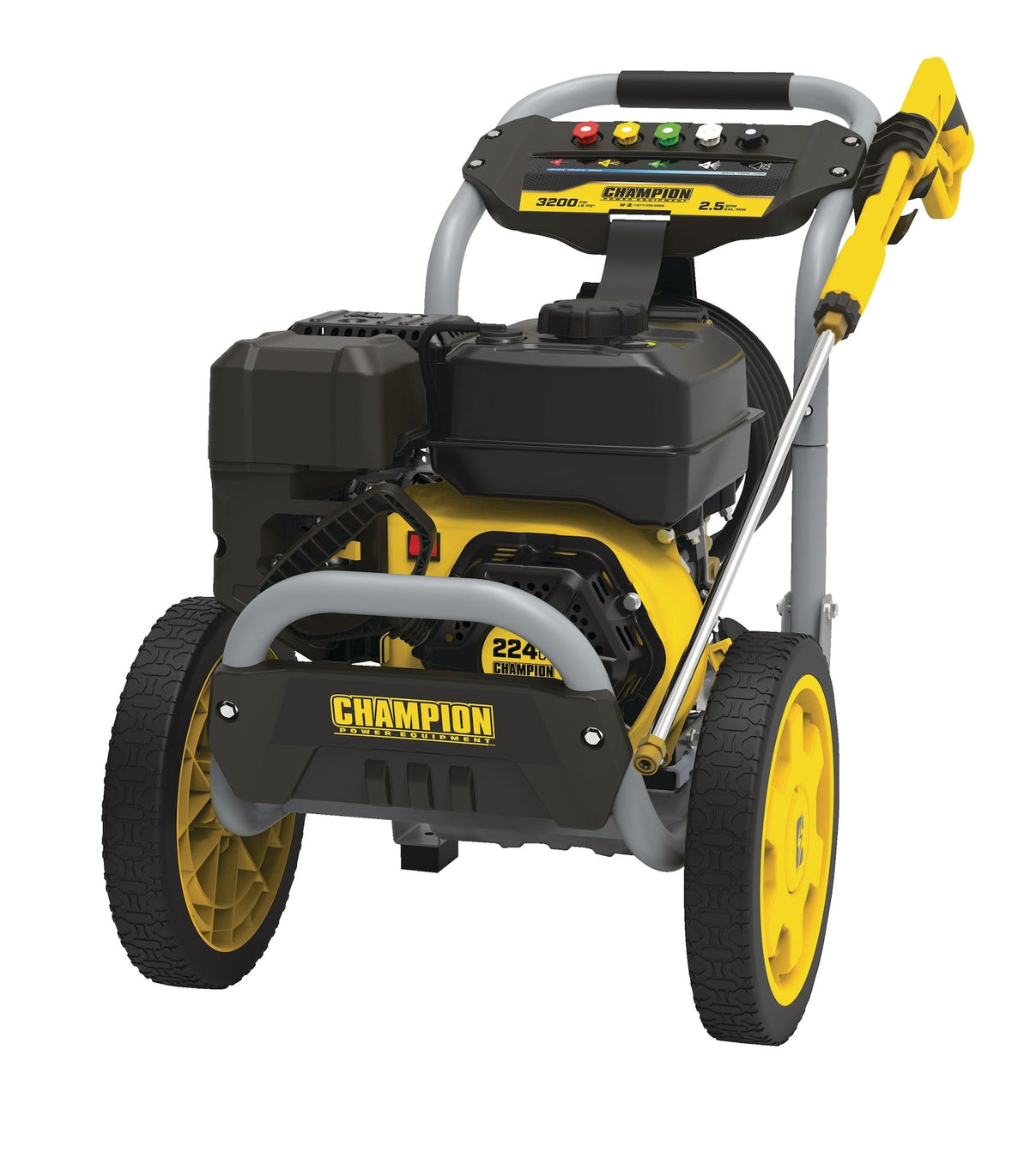 Power Equipment 3200 PSI 2.5 GPM 224cc Engine Cold Water Wheeled Gas Pressure Washer