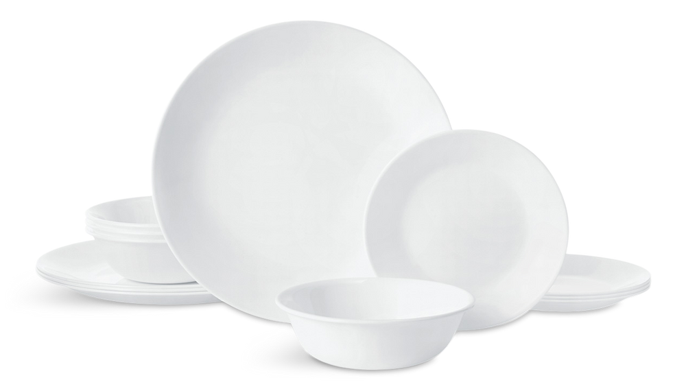 Winter Dinnerware Set, Serves 4, 12-pc, Frost White