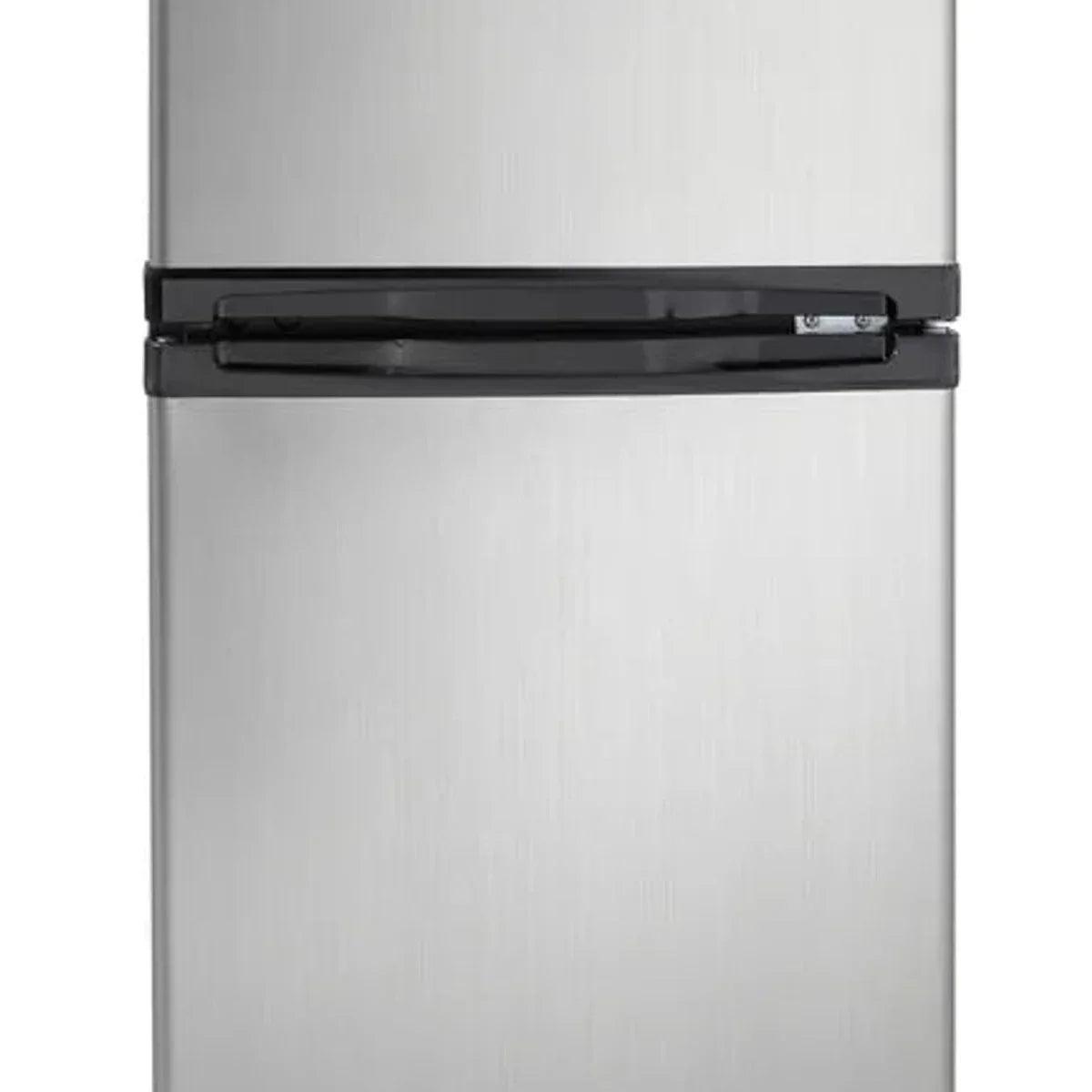 Designer 3.1 cu. ft. Dual Door Compact Fridge with Freezer in Stainless-steel Look