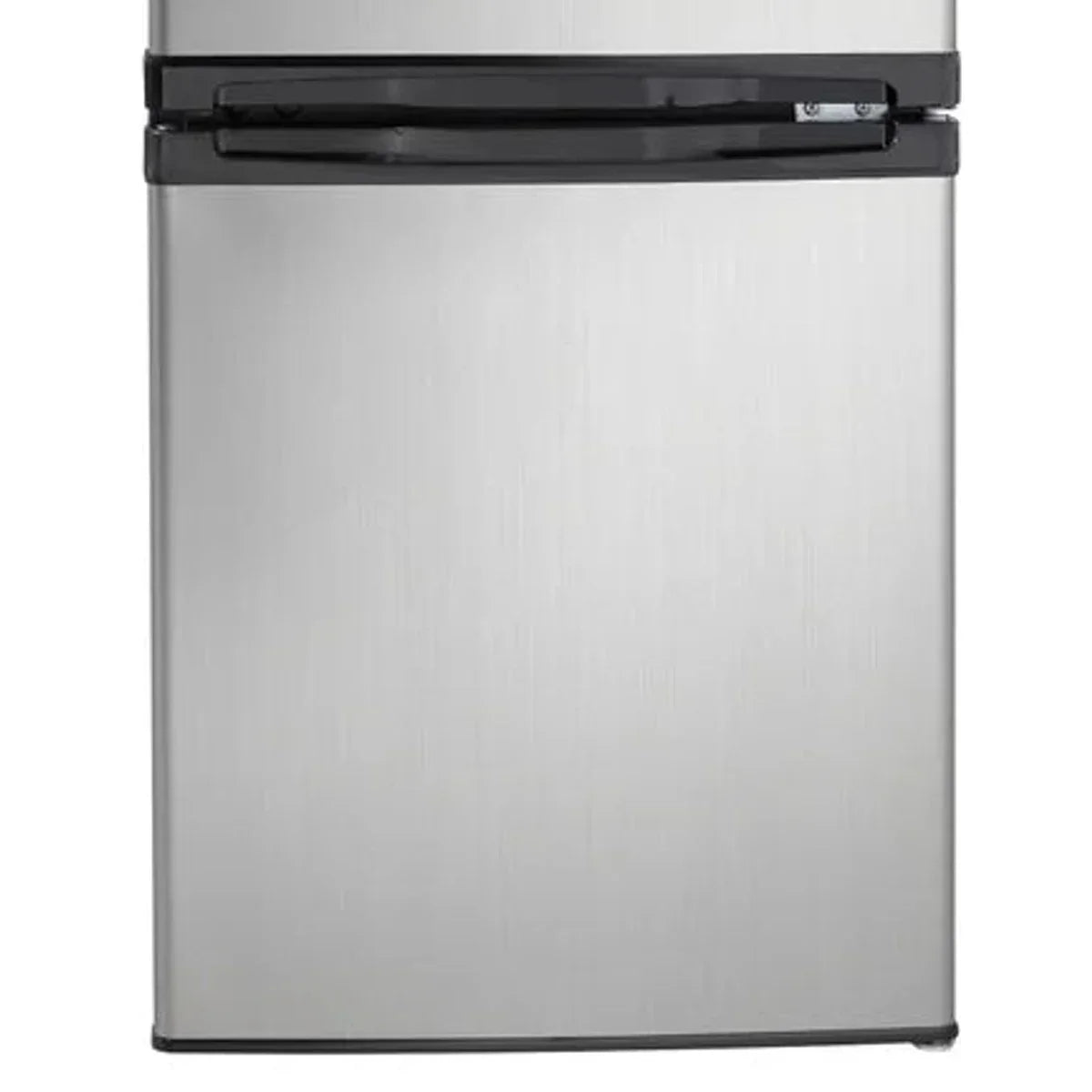 Designer 3.1 cu. ft. Dual Door Compact Fridge with Freezer in Stainless-steel Look