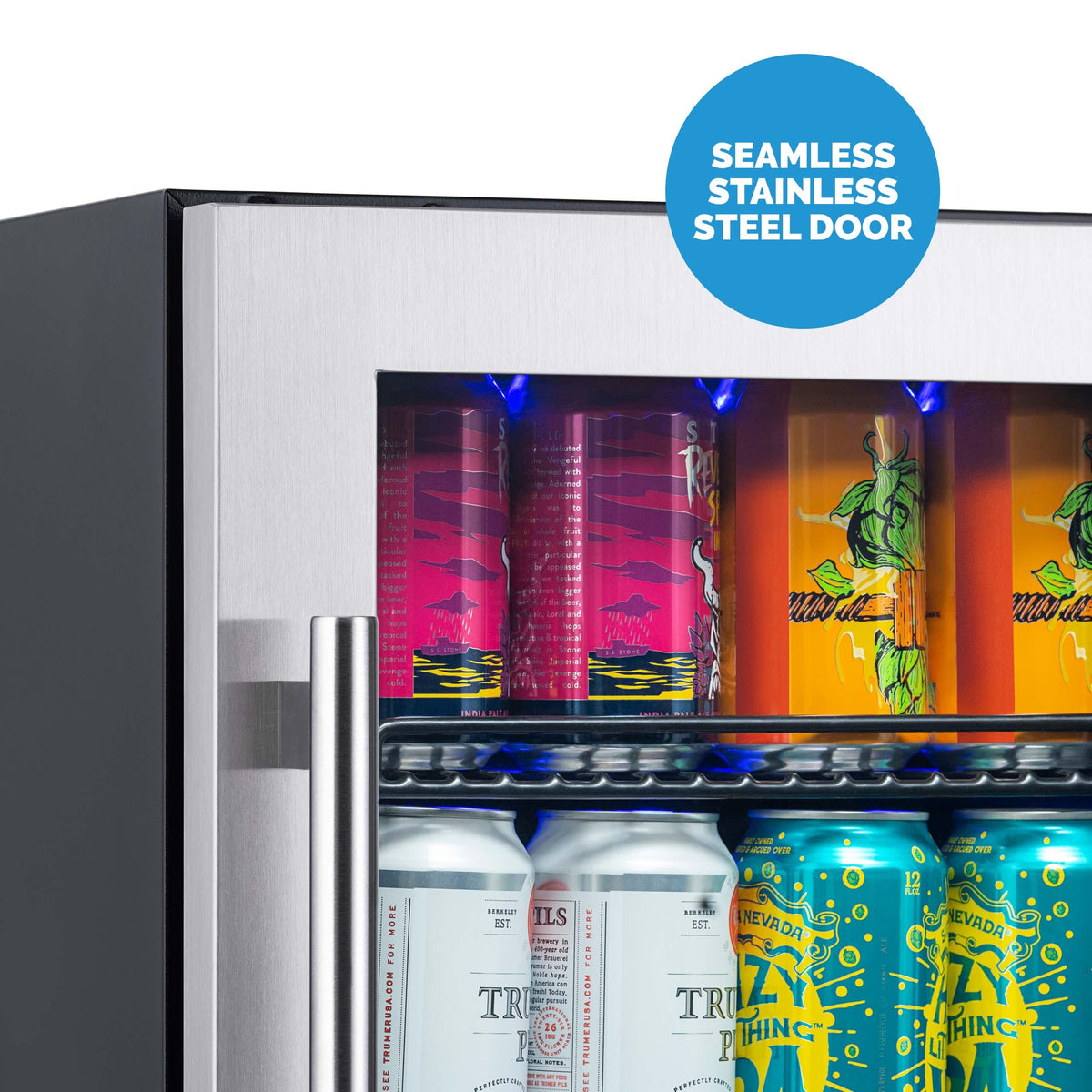 15 Dual Zone Beverage Cooler with Removable Beech Wood Shelves, Stainless Steel