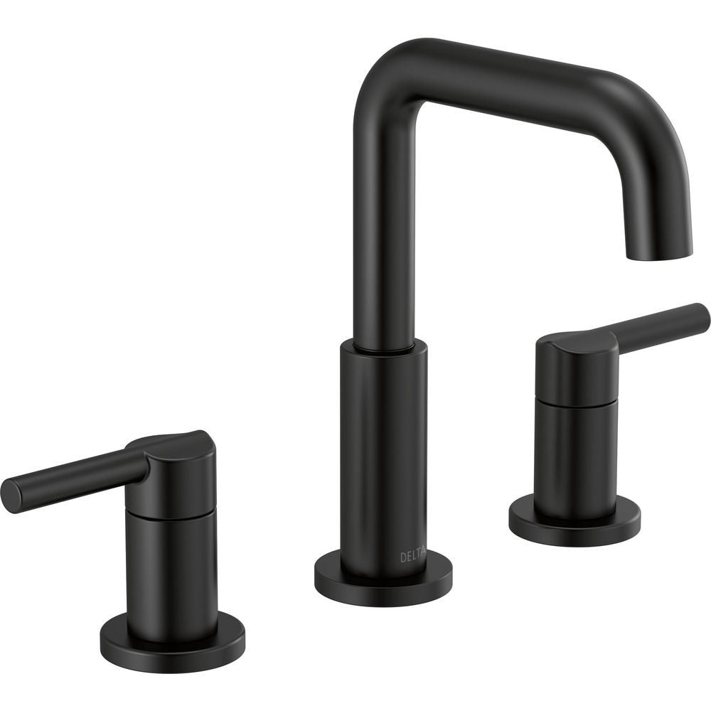 Two Handle Widespread Bathroom Faucet, Matte Black