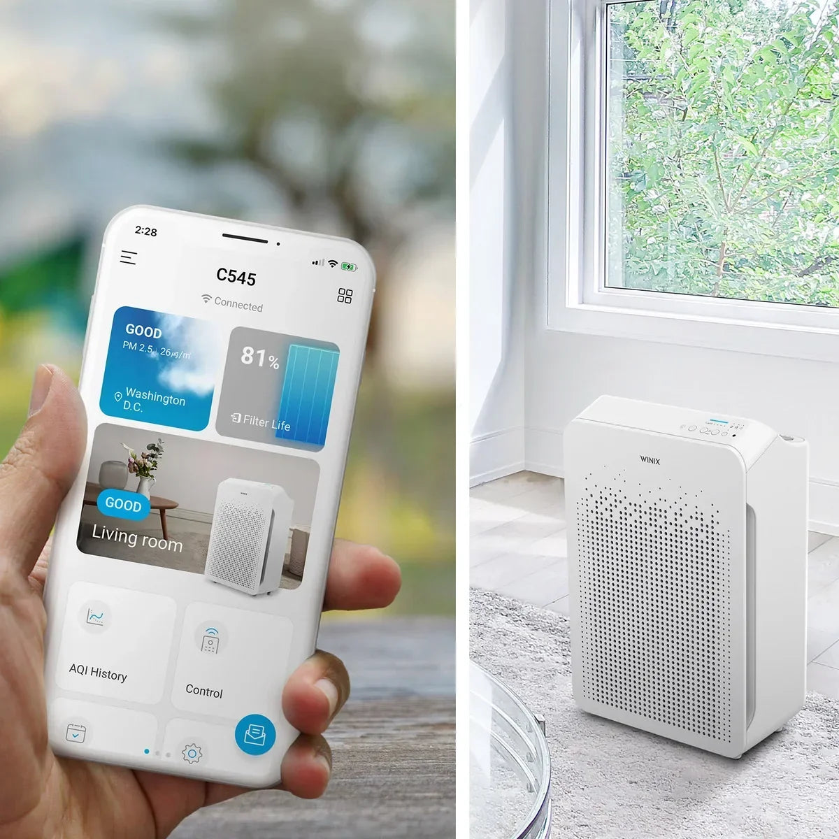 GermGuardian - Air Purifier with HEPA Filter and Odor Control, 2 Pack