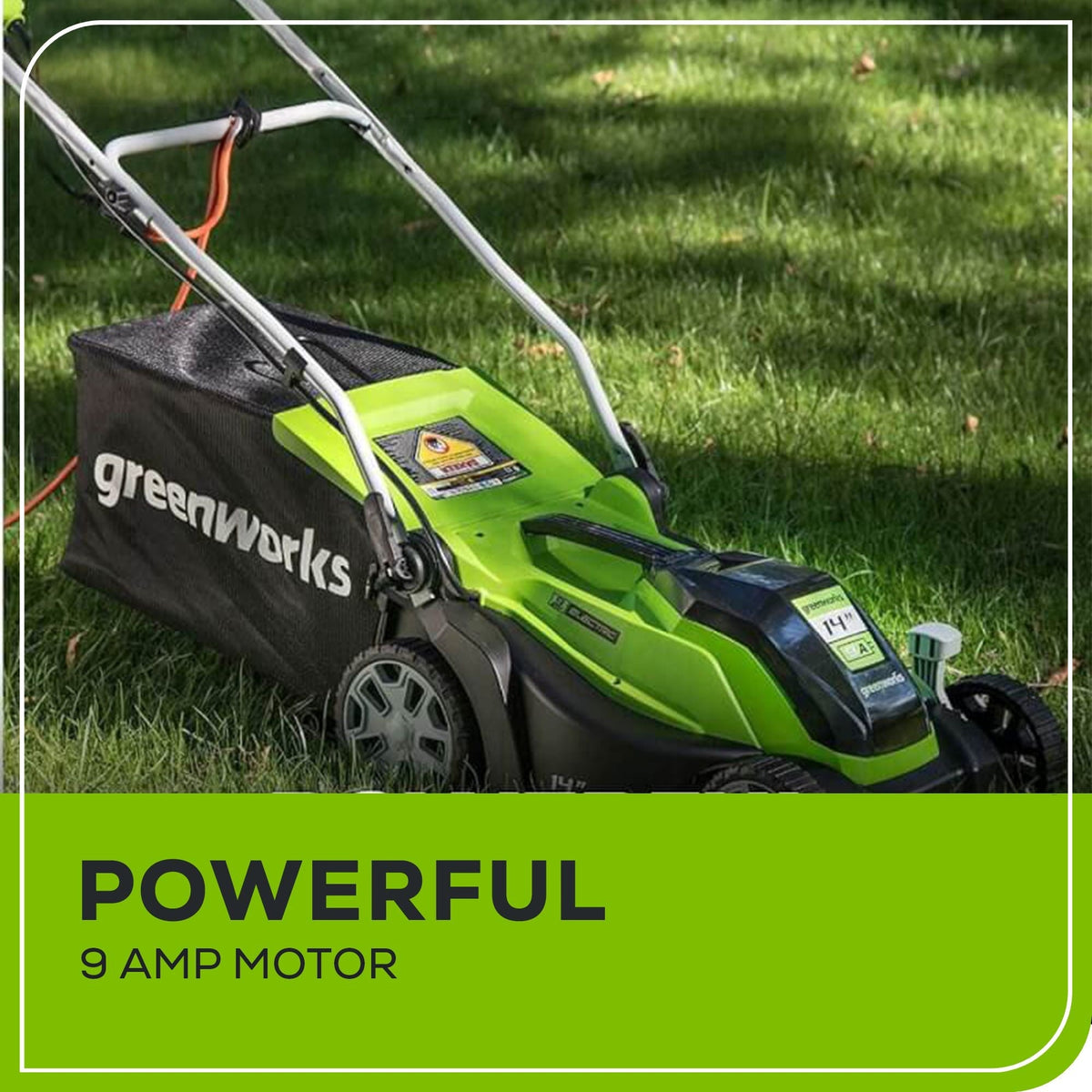 9A 2-in-1 Corded Lawn Mower, 14-in