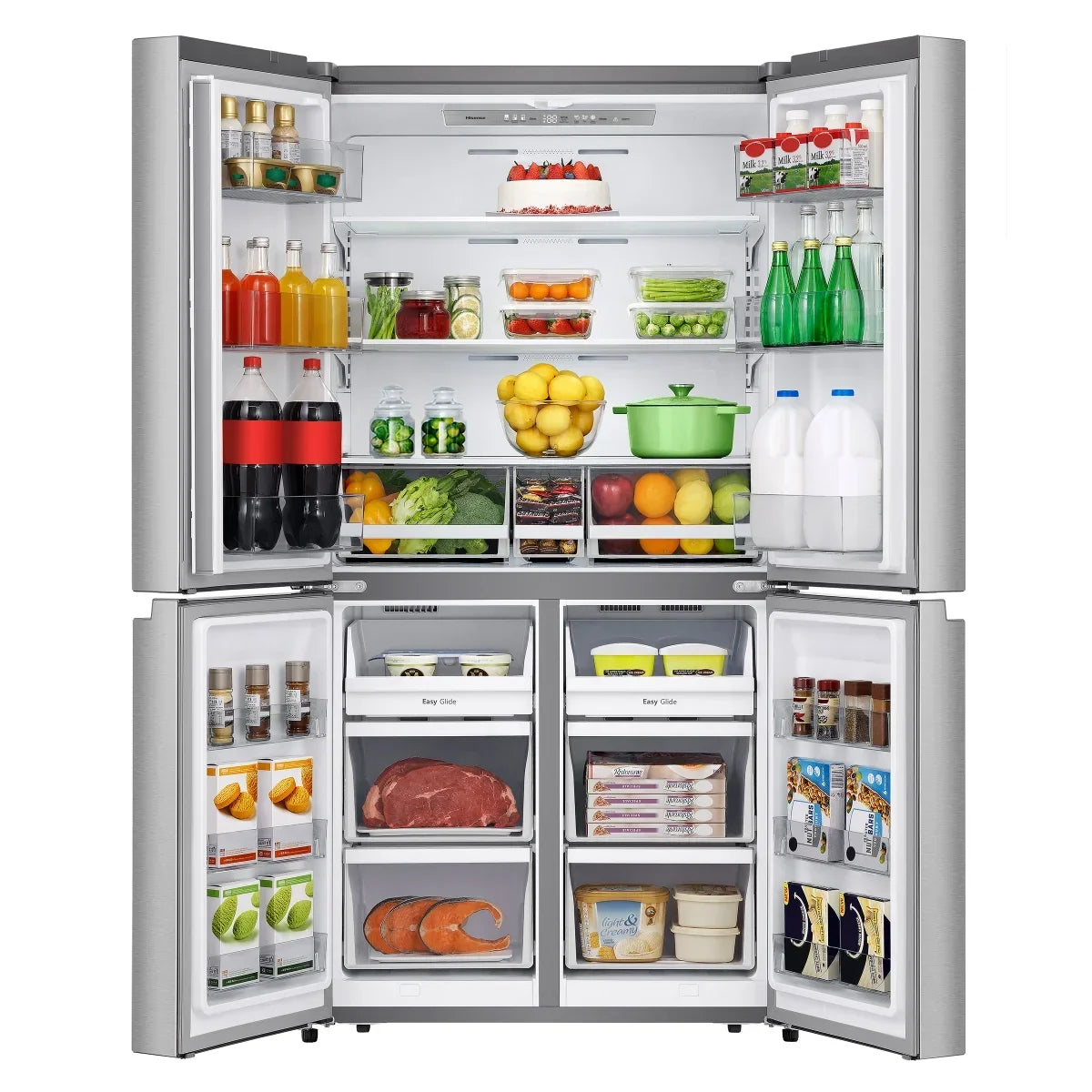 Hisense 31.5 in. 17 cu. ft. Stainless Steel Counter Depth 4-Door Refrigerator with Triple-Zone Function