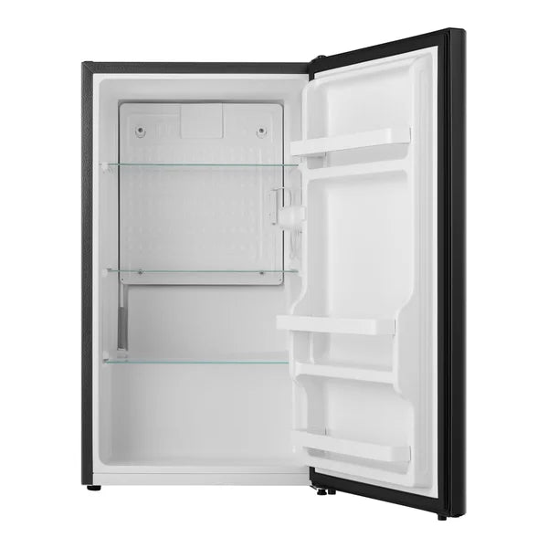 33 in. 3.3 cu ft. Black Compact Fridge with Reversible Curved Door