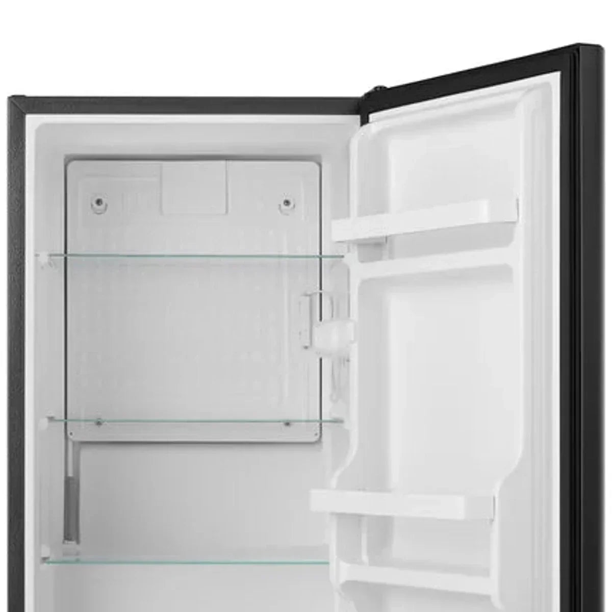 33 in. 3.3 cu ft. Black Compact Fridge with Reversible Curved Door