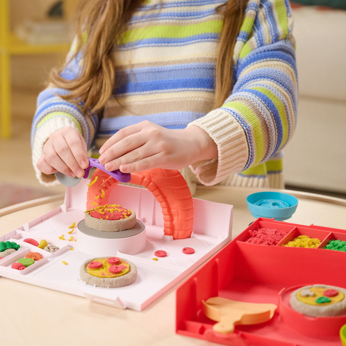 Sand 4-Colour SquishPizza Set with Rising Action