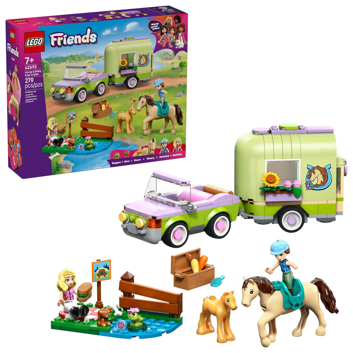 Friends Horse & Baby Foal Trailer - 42695, 279-pcs, Ages 6+