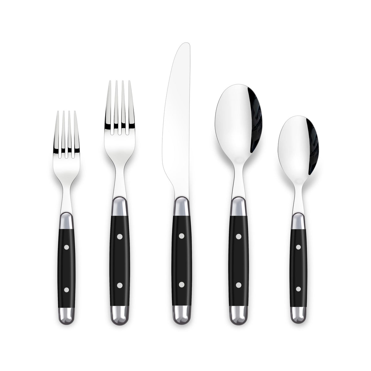 Rivet Flatware Set, Serves 4, 20-pc, with Caddy