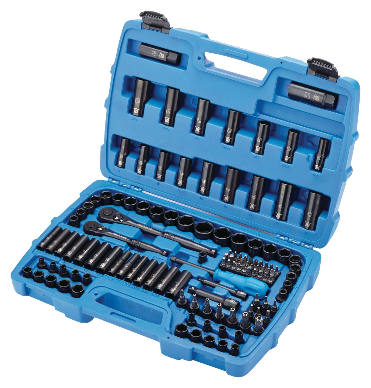 Socket Set, 122-pc, SAE/Metric, CRV, Black Steel Finish