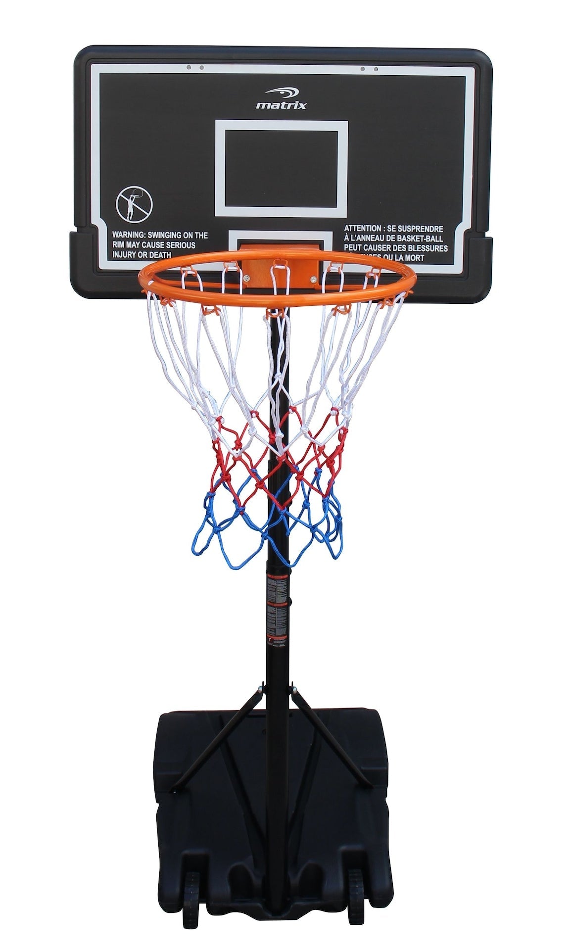 4-in-1 Jr Portable Adjustable Basketball Backboard System with Wheels