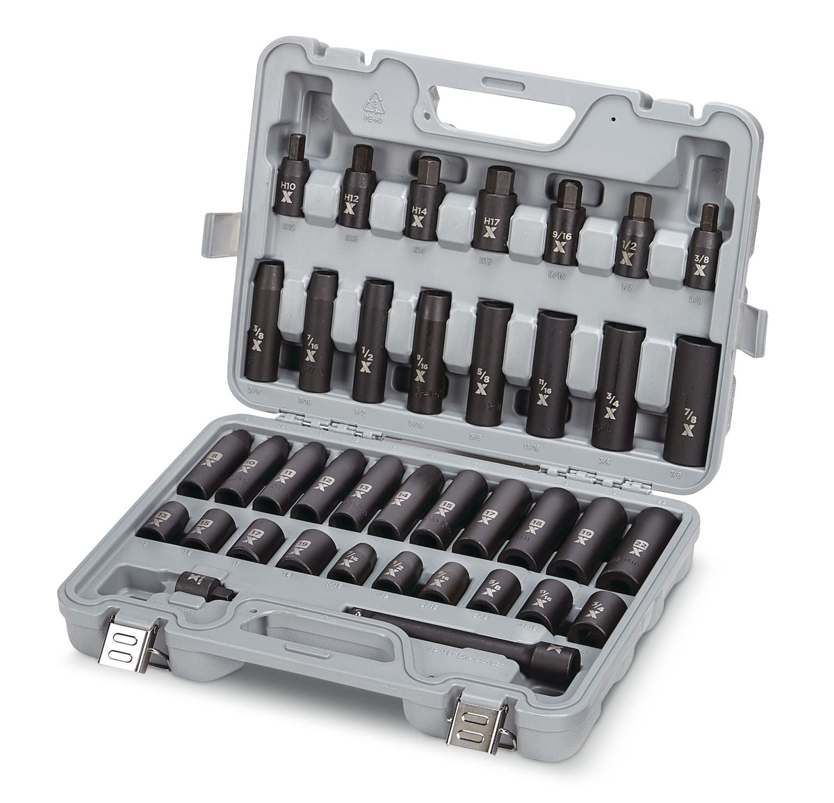 1/2-in Drive Professional Grade Impact Socket Set, 38-pc, CRMO