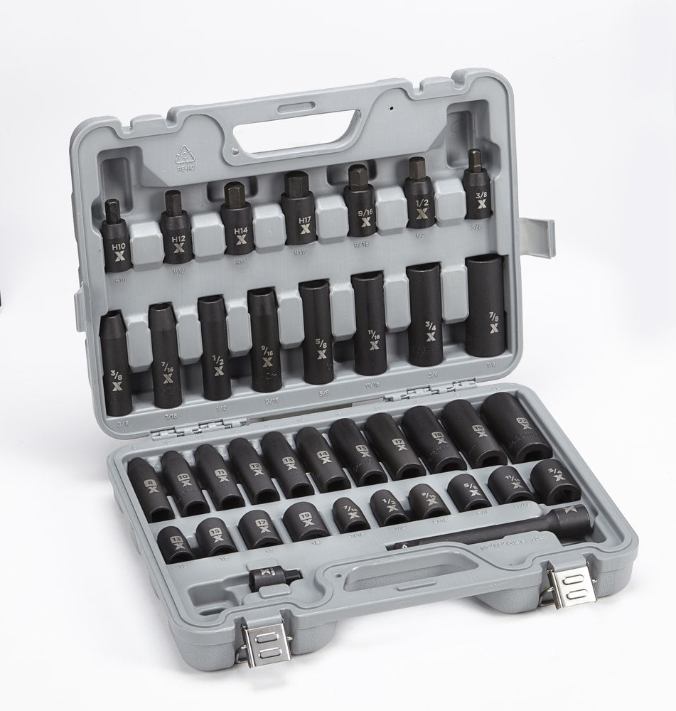 1/2-in Drive Professional Grade Impact Socket Set, 38-pc, CRMO