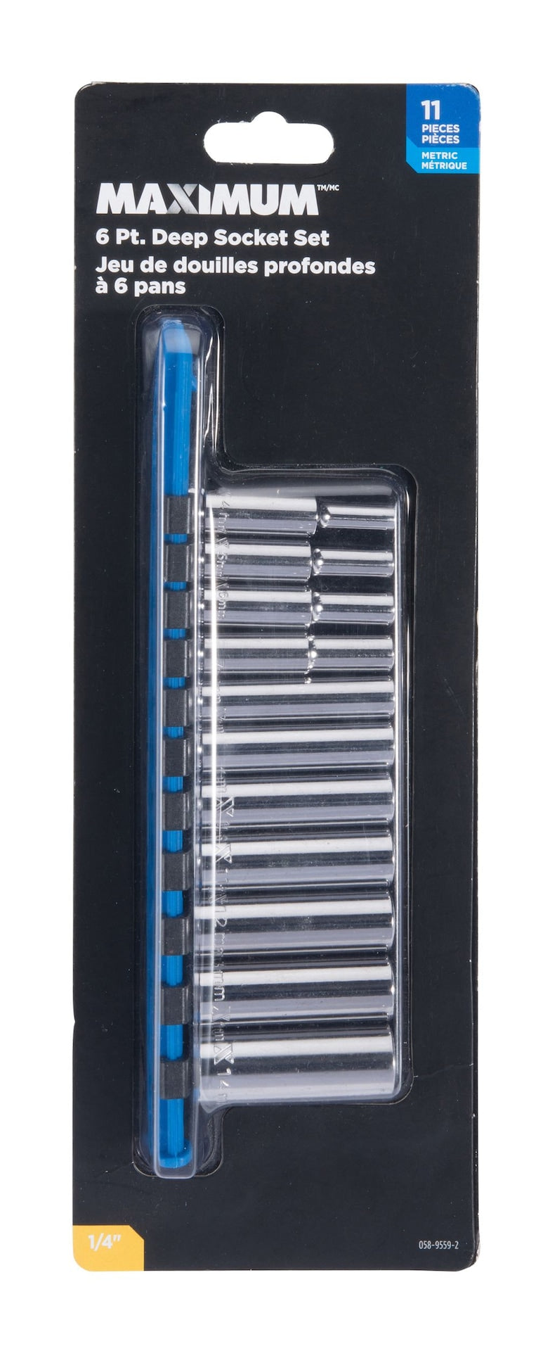 1/4-in Drive Deep Socket Set 11-pc, CRV, Nickel-Chrome Plating