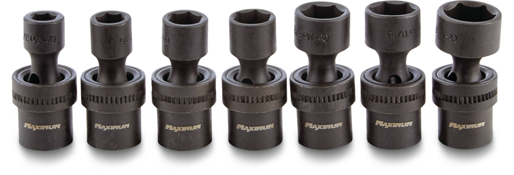 3/8-in Drive Swivel Impact Socket Set, 7-pc, SAE, CRMO