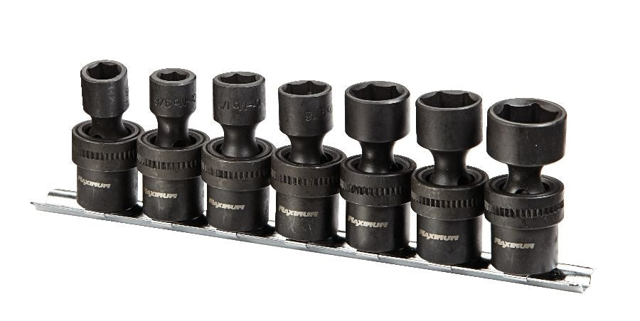 3/8-in Drive Swivel Impact Socket Set, 7-pc, SAE, CRMO