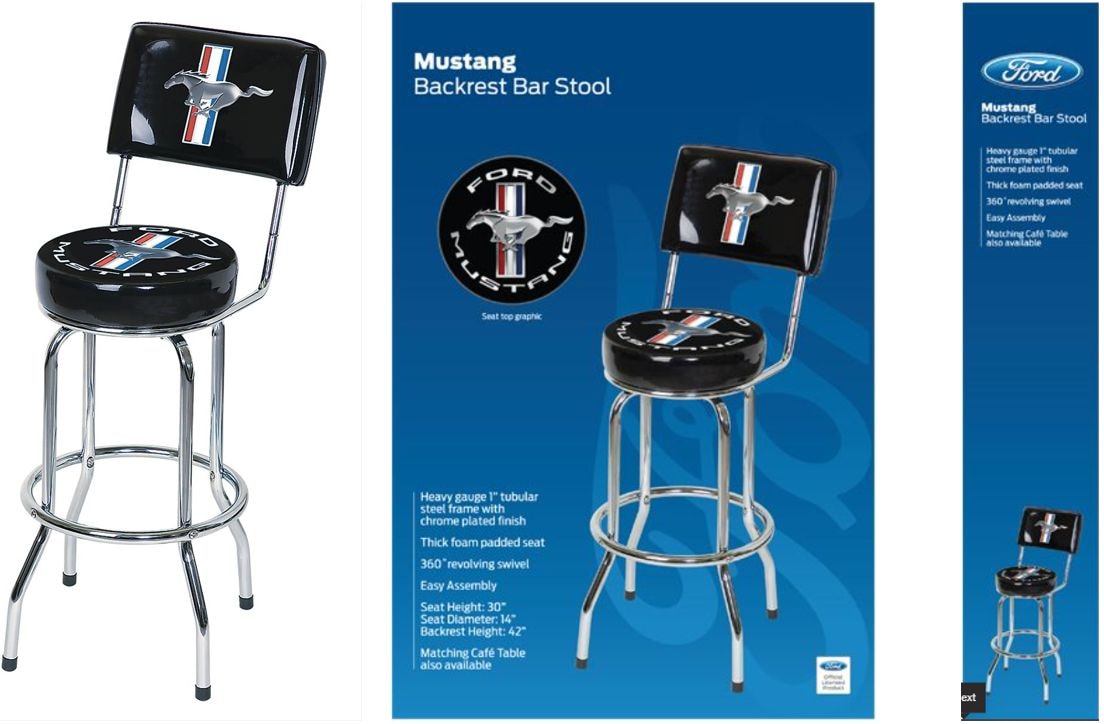 Swivel Bar Stool with Backrest