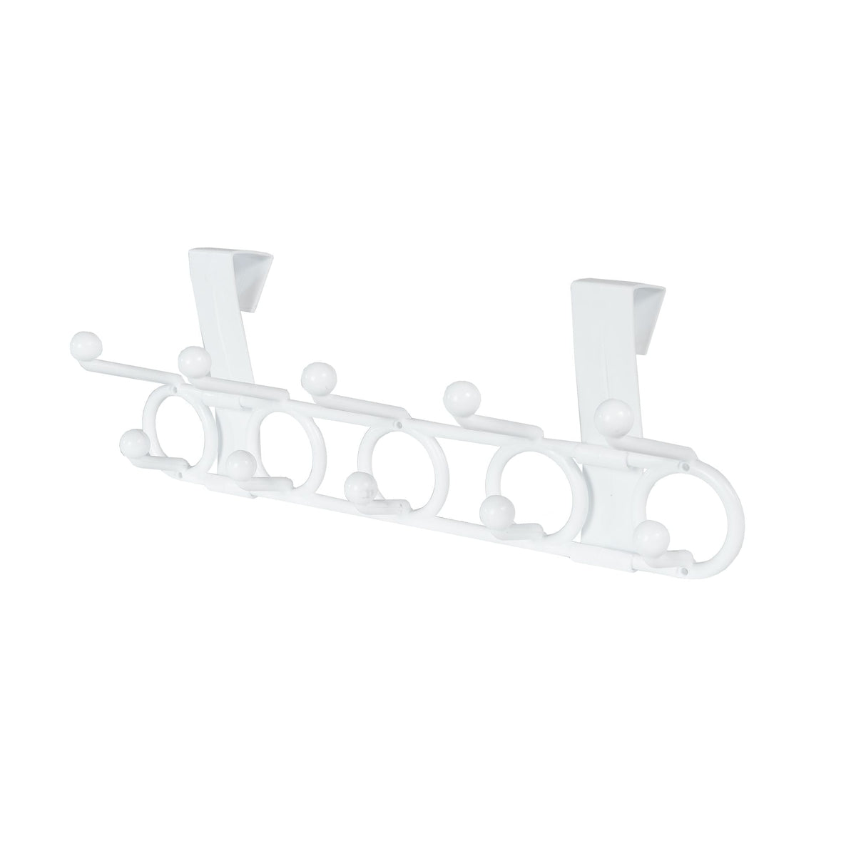 Plastic 10-Hook Over the Door Hook, White, 18.5-in