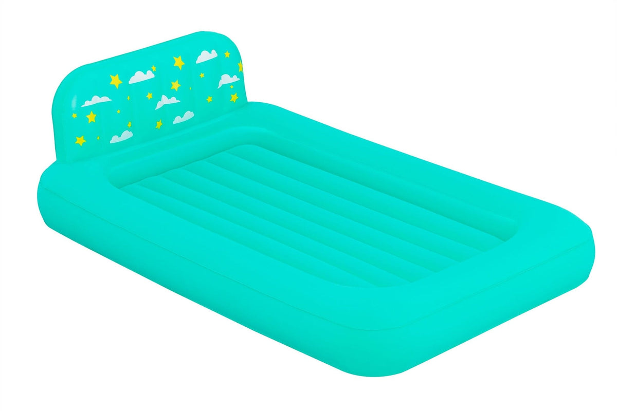 Kids' Single-High Airbed/Air Mattress with Headboard, Blue