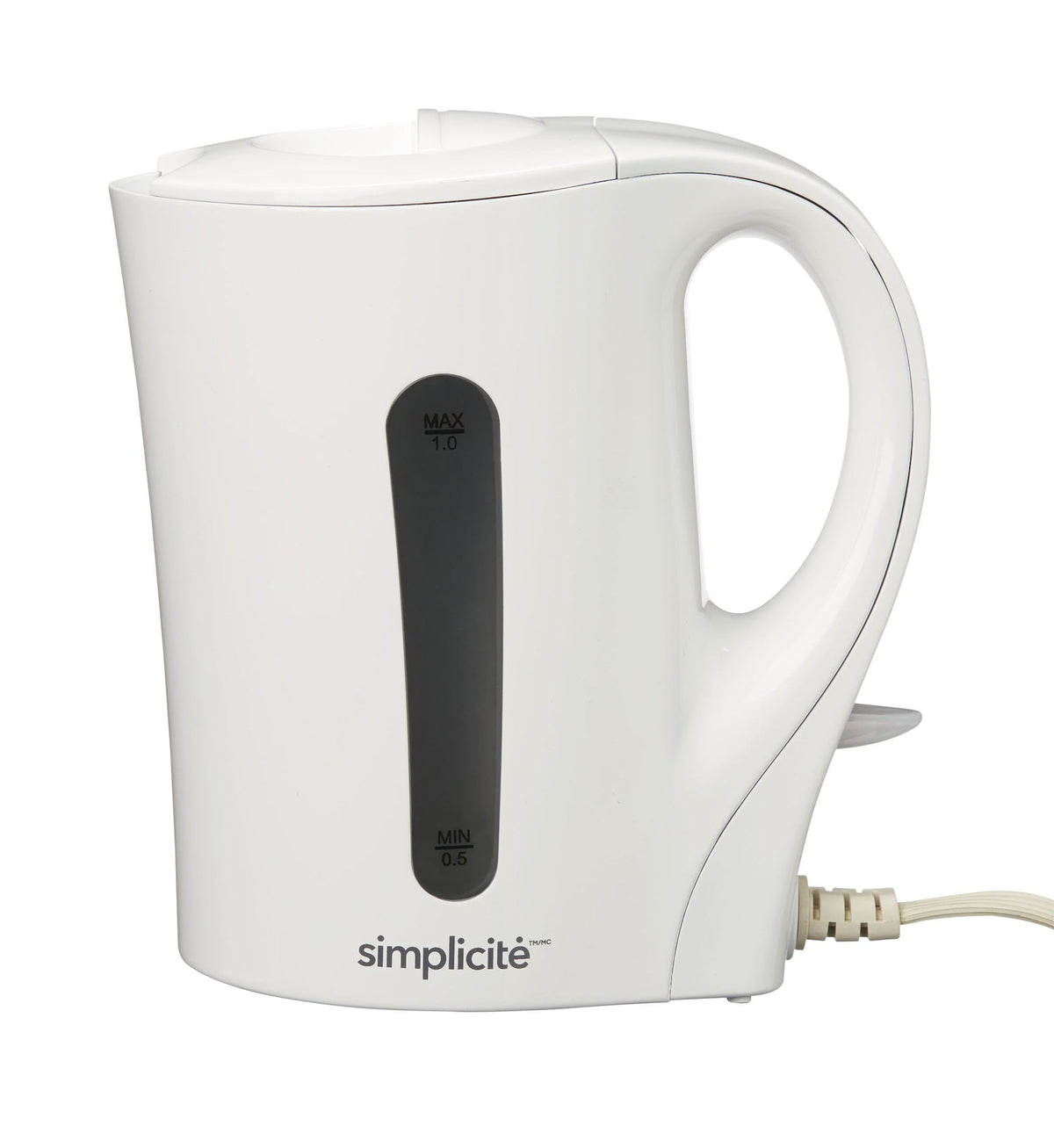 Corded Electric Kettle with Auto Shut Off, White, 1-L