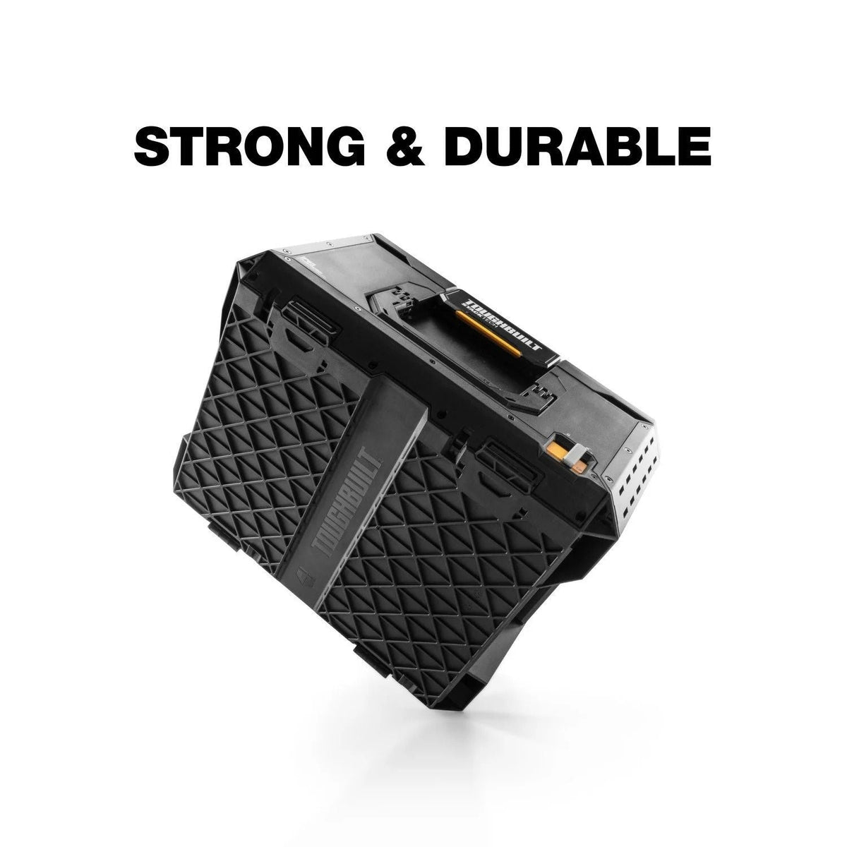 Middle Portable Modular Plastic/Metal Tool Box with Inner Tray, IP65-Rated, Black