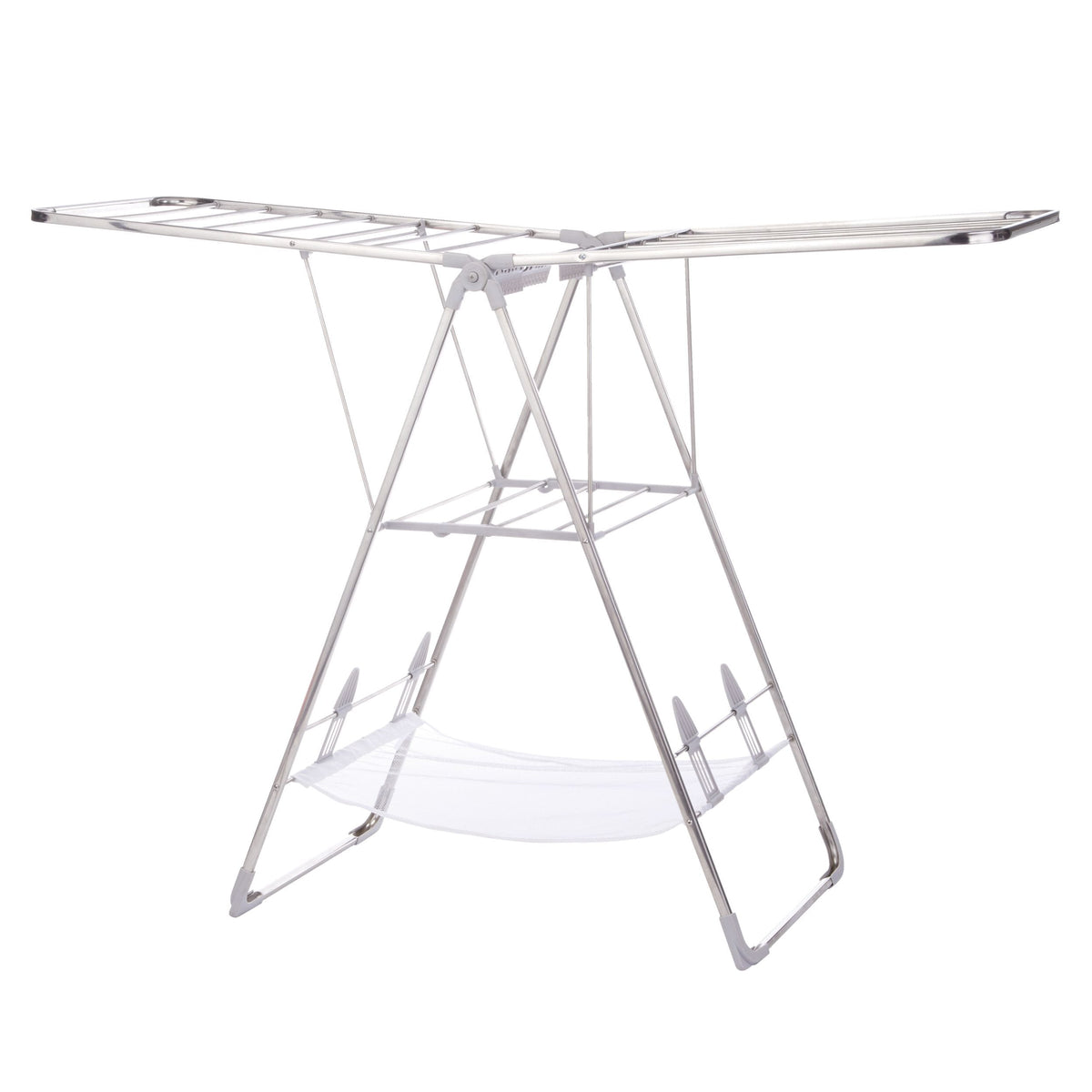 Heavy Duty Stainless Steel Gullwing Folding Drying Rack, 62.5 x 23.3 x 44-in