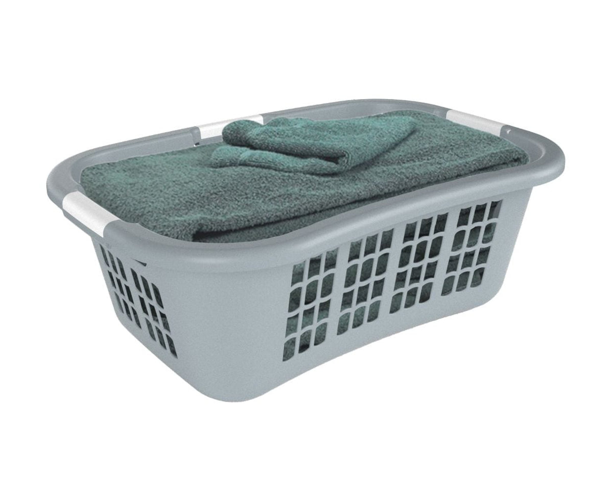 Hip Hugger Laundry Basket, 25.7 x 17.7 x 9.3-in, Grey