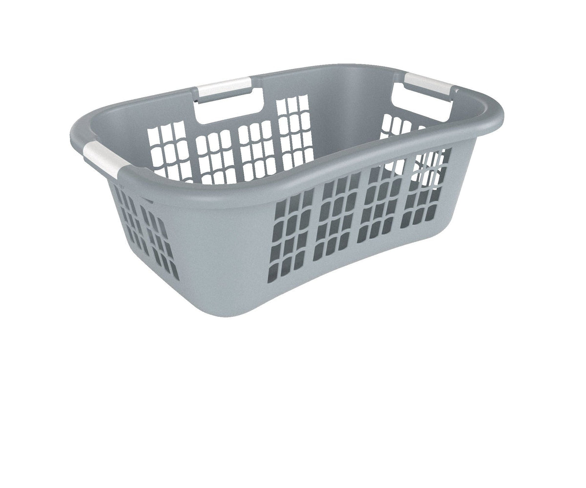 Hip Hugger Laundry Basket, 25.7 x 17.7 x 9.3-in, Grey