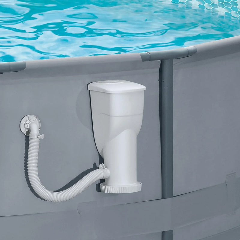 Gallons Per Hour 2 in 1 Filter Pump and Skimmer System with Clamps and 1.5 Inch Hose Fitting for Above Ground Swimming Pools N6575